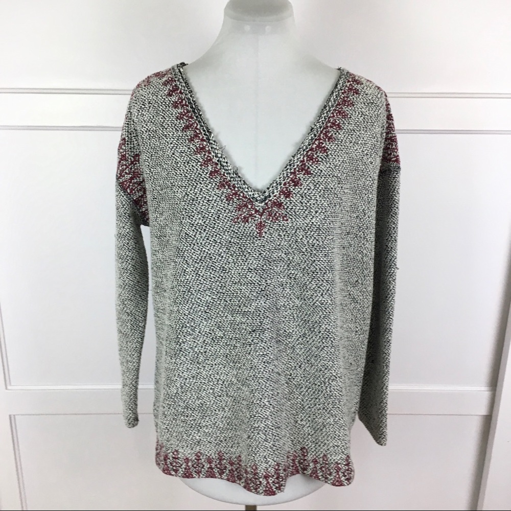 UO Ecote Sz S Embroidered gray pullover sweater - Picture 7 of 11